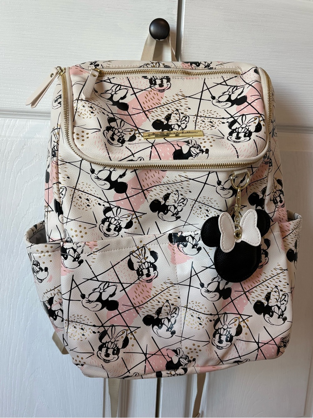 Disney Baby Pink Interior Backpack with Gold Hardware